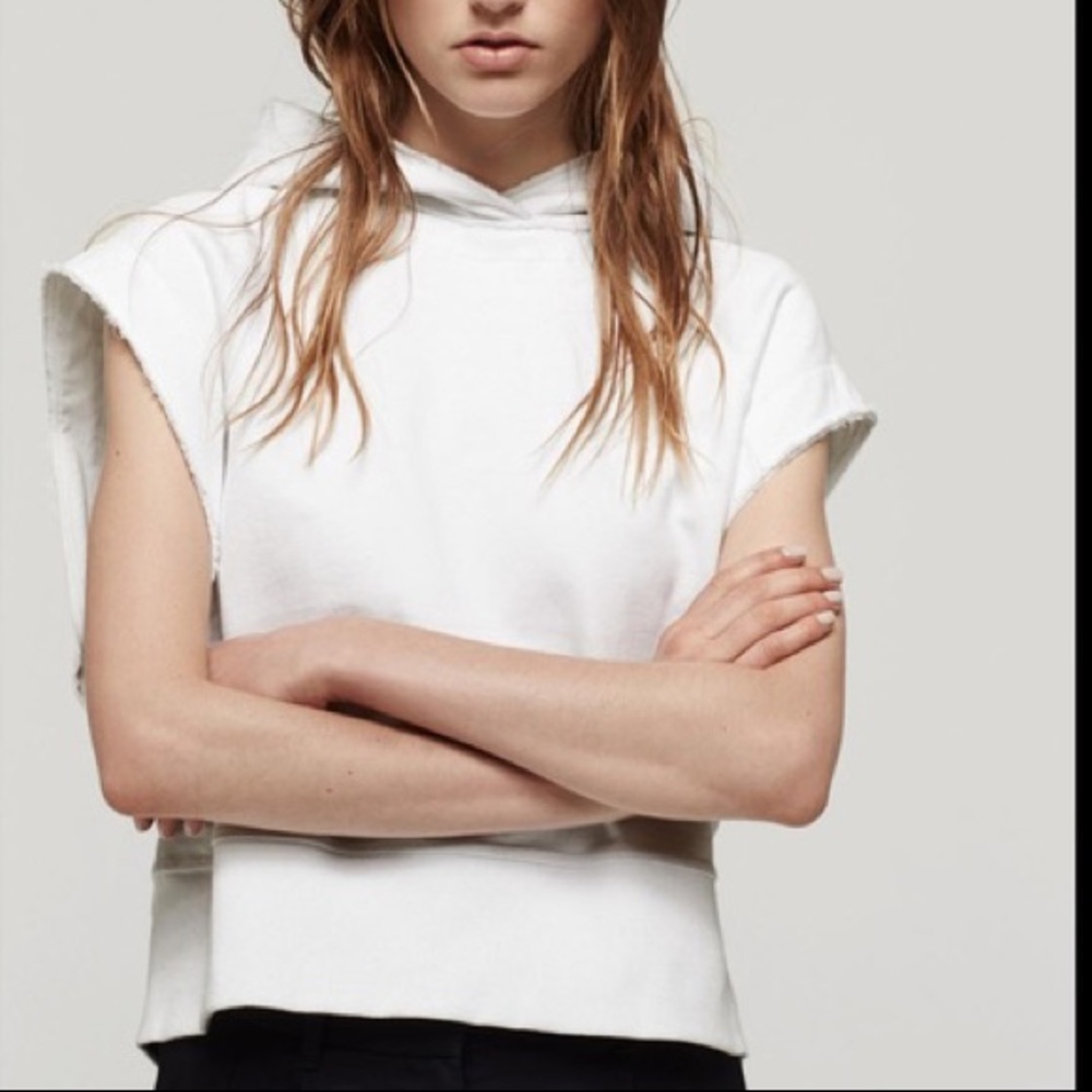 Rag & Bone White Roni Muscle Tank Sweatshirt | M
